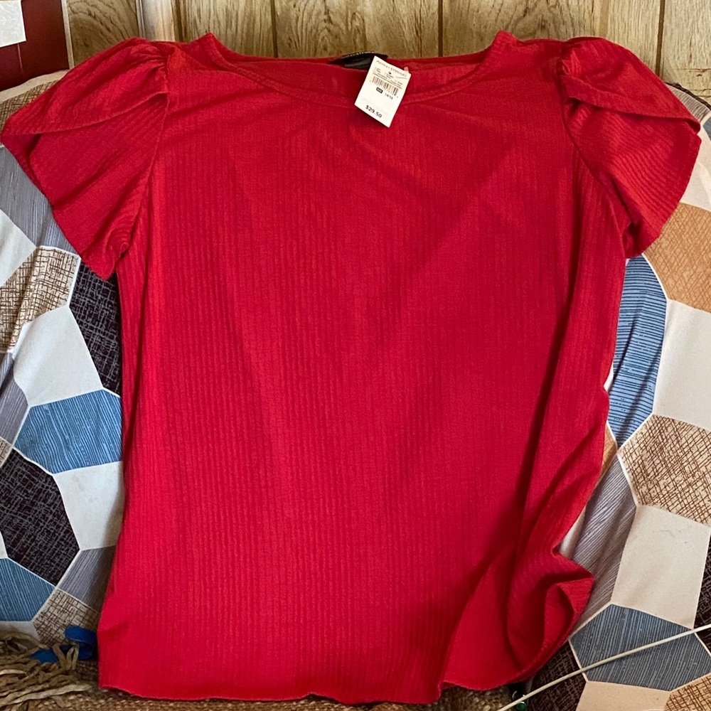 Ashley Stewart Vibrant Red Blouse